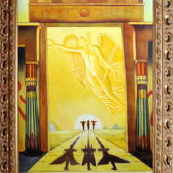 Alle Porte del Sole (Dedicato a mio figlio Leandro)
cm 63x134 - olio su tela
(produzione propria) (2000)