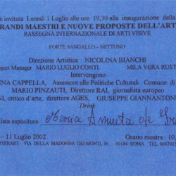 11 luglio 2012 Forte Sangallo Sala Grandi Maestri - Invito Mostra