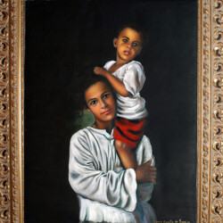 Salvezza - L'Aquila, 6 aprile 2009(ore 3.32 il Terremoto di Magnitudo 6.3 distrugge il Capoluogo dell'Abruzzo) - Pittura ad Olio - cm 52x63 (produzione propria)