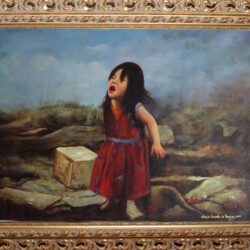 Esperienza che Scuote 2 - L'Aquila, 6 aprile 2009 (ore 3.32 il Terremoto di Magnitudo 6.3 distrugge il Capoluogo dell'Abruzzo) - Pittura ad Olio - cm 94x65 (produzione propria)