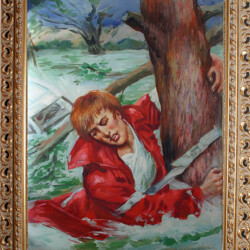 Contro Corrente,1, 2011 (Inondazione - Genova 4 Novembre 2011) - Olio su Tela cm 31x42 (produzione propria)