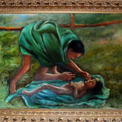 "La Fame nel Mondo", 1997 Un Pianeta urla per la Fame n°7 - Olio su tela