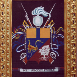 "Stemma Araldico dell'Arma dei Carabinieri del 1976", 2005 - Olio su Tela cm 46x67
In permanenza presso il Comando Generale dell'Arma dei Carabinieri di Roma, Viale Romania (riproduzione)