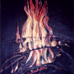 Il fuoco (Cattivo fuoco che mi hai scottato, ma il fuoco dice: io ti ho avvisato) - olio su tela (produzione propria)