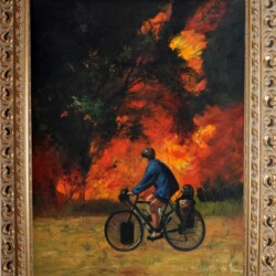 Incendio Doloso, 2011 - olio su tela (produzione propria) - cm 33x42 (produzione propria)