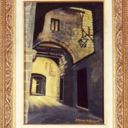 San Pellegrino (scorci VT) - Olio su paniforte - cm 98x41 (produzione propria)