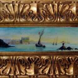 "Venezia", 1990 - Olio su paniforte cm 35x9