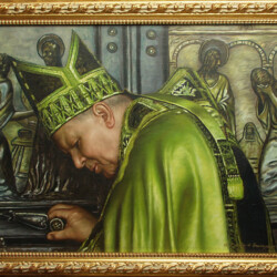 Apertura della Porta Santa Papa Karol Wojtyla - Anno Giubilare 2002 - Olio su tela - cm 70x52. (produzione propria)