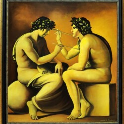 "Amor con Amor si Paga" - Olio su tela (riproduzione di una collezione privata di New York) (riproduzione)