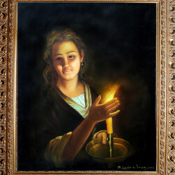 San Giuliano, 1 ( gli Angeli del Molise )
(31 Ottobre,2002 - Terremoto dell'8° grado scala Mercalli)
cm 62x52 - olio su tela
(riproduzione)