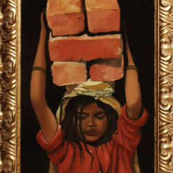 Sfruttare Malvagiamente l'Infanzia!!! E' la Donna che Sorregge la Natura Umana... - 2000 - Olio su paniforte (produzione propria)