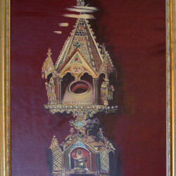 S.Rosa dona le Rose a Gesù Bambino - 2007 - Olio su tela. Presso il Consorzio Biblioteche Viale Trento Viterbo. (riproduzione)