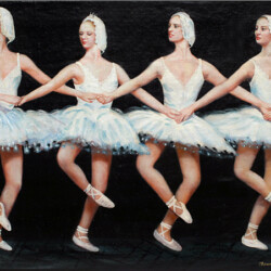 Le Scarpette di un Giorno
Mostra Personale di Pittura dal Titolo "La Giocosa Danza delle Molecole" presso il Museo dei Briganti" Cellere (VT).
2008 - Olio su tela - cm 83x55
(produzione propria)