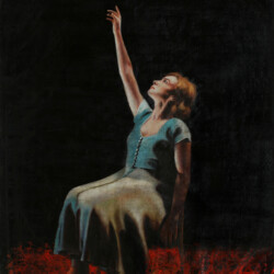 La luce di Dio Illumina - Titolo della mostra personale: "La Giocosa Danza delle Molecole" presso il Museo dei Briganti" Cellere (VT). - 2008 - Olio su tela - cm 85x60 (produzione propria)