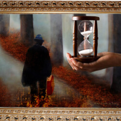 "La Valigia del Tempo"
cm 40x50 (olio su paniforte)