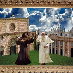 Come Creatura Consapevole, e Armoniosa Chiamata dal' Eccelso Conforme a Regolare la Vita al' Ubbidienza" (olio su tela) cm. 70x50 (ultimato il 12 Marzo, 2013 un giorno prima della Fumata Bianca di Papa Francesco)