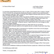 Altare Maggiore della Chiesa (comunale) di San Lazzaro (Cimitero di Viterbo).
Rifacimento totale e restauro