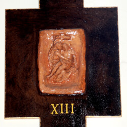 Restauro delle 15 Via Crucis in terracotta della Chiesa "Sacra Famiglia". Pianoscarano Viterbo