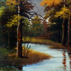 "Paesaggio", 1969 - olio su tela cm 40x30
Disegni da bambina