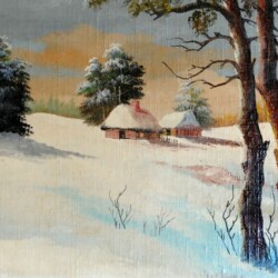 "Paesaggio Invernale", 1969 La nevicata - Olio su tela cm 40x30
Disegni da bambina