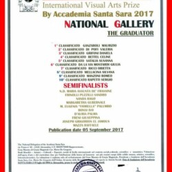LONDRA 25 LUGLIO 2017 - ACCADEMIA INTERNAZIONALE "S. SARA" D'ALESSANDRIA PREMIO INTERNAZIONALE DI ARTI VISIVE "DIANAS' WALK" (SPENCER) CONCORSO DELL'ARTE "NATIONAL GALLERY 2017" IDEATO A LONDRA IN VISITA AL "REGNO UNITO" CRITICO D'ARTE:" CAV "FLAVIO DE GREGORIO" CLASSIFICA GRATUATORIA ARTISTI SEMIFINALISTI 11 POSTO L'ARTISTA N.D. "MARIA ASSUNTA dé FRASSINE"
