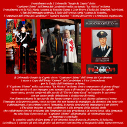 ROMA 2 MARZO 2019
TENUTA "LA MISTICA" IN ROMA DEL COLONNELLO:" SERGIO DE CAPRIO" DETTO:"CAPITANO ULTIMO". ELEVAZIONI A "DAME" E "CAVALIERI" DEL SOVRANO ORDINE MONASTICO MILITARE DEI: "TEMPLARI FEDERICIANI".